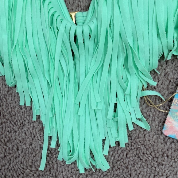 Luli Fama Cosita Buena Fringe Plunge Push Up Top And Dynasty Full Bottom Size XS - Picture 5 of 15